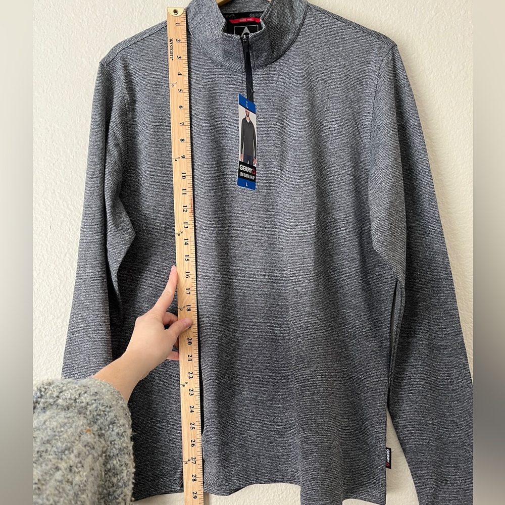 NWT Gerry Long Sleeve 1/4 Zip Shirt Men Large Grey - Picture 9 of 9
